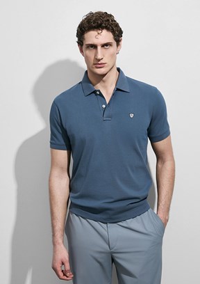 LUFİAN Laon - 111040230 Erkek Antrasit Polo Yaka T-Shirt
