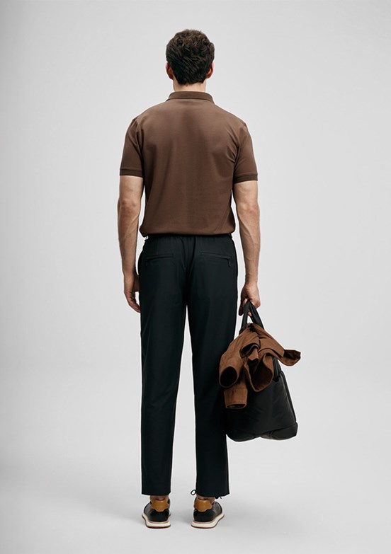 LUFİAN Laon - 111040230 Erkek Kahverengi Polo Yaka T-Shirt