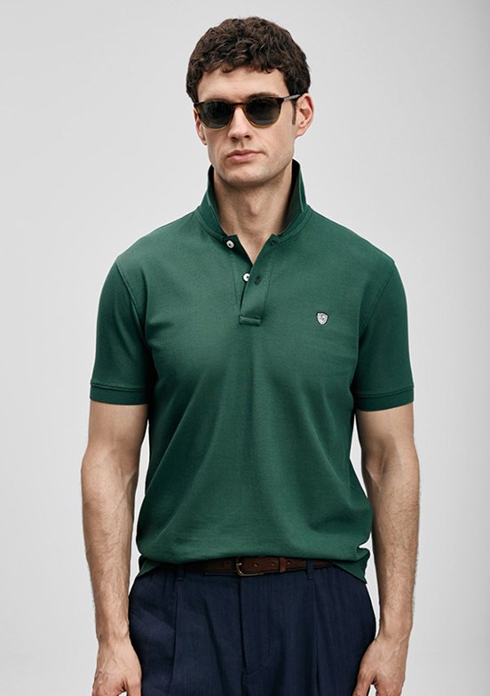 LUFİAN Laon - 111040230 Erkek Yeşil Polo Yaka T-Shirt