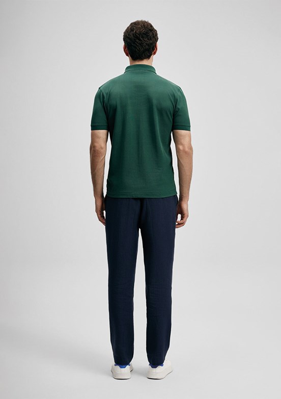 LUFİAN Laon - 111040230 Erkek Yeşil Polo Yaka T-Shirt