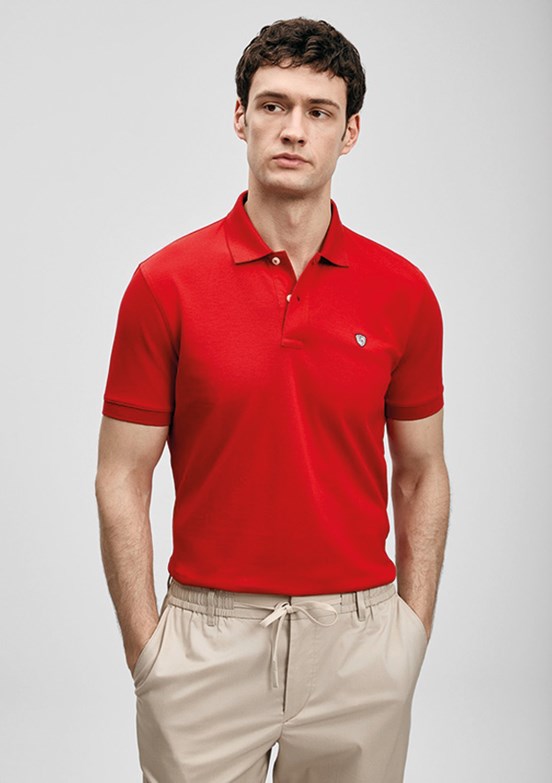 LUFİAN Laon - 111040230 Erkek Kirmizi Polo Yaka T-Shirt