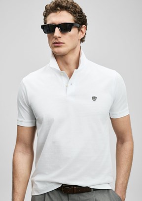 LUFİAN Laon - 111040230 Erkek Beyaz Polo Yaka T-Shirt
