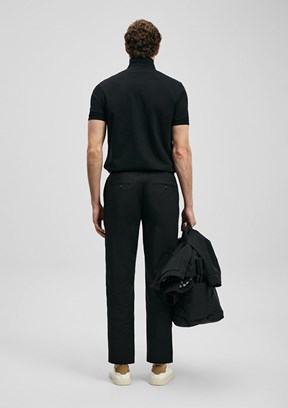 LUFİAN Laon - 111040230 Erkek Siyah Polo Yaka T-Shirt