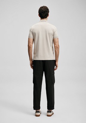 LUFİAN Laon - 111040230 Erkek Bej Polo Yaka T-Shirt