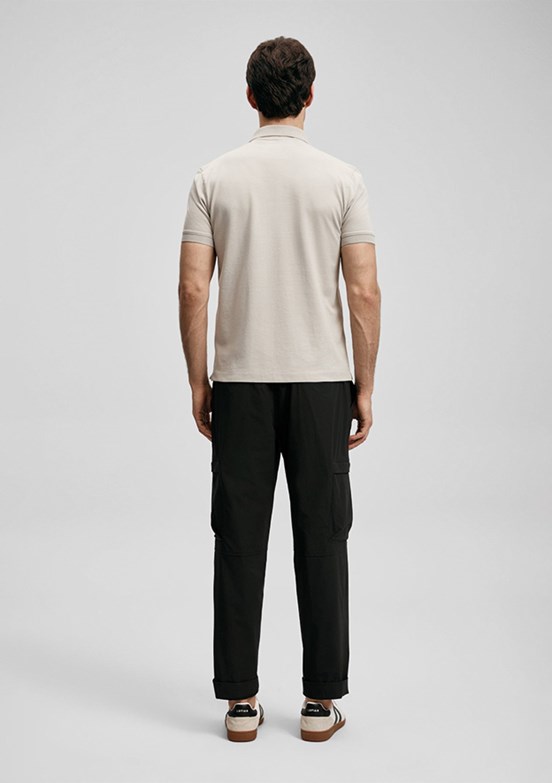 LUFİAN Laon - 111040230 Erkek Bej Polo Yaka T-Shirt