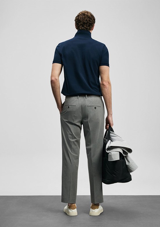 LUFİAN Laon - 111040230 Erkek Lacivert Polo Yaka T-Shirt