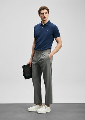 LUFİAN Laon - 111040230 Erkek Lacivert Polo Yaka T-Shirt