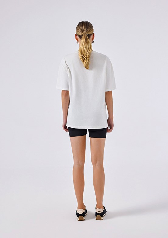 ELLESSE - 6SF5027 Kadın Beyaz Bisiklet Yaka T-Shirt