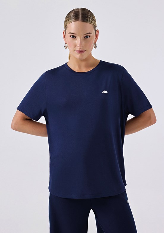 ELLESSE - 6SF5037 Kadın Lacivert Bisiklet Yaka T-Shirt
