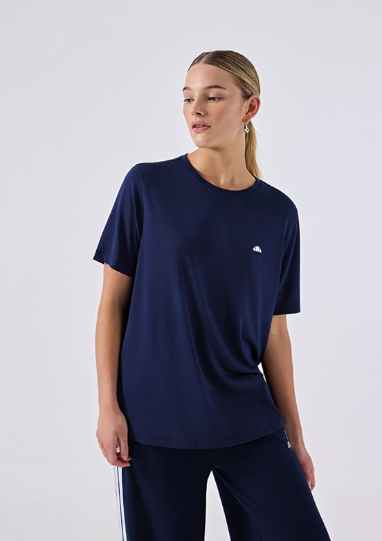 ELLESSE - 6SF5037 Kadın Lacivert Bisiklet Yaka T-Shirt