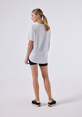 ELLESSE - 6SF5037 Kadın Beyaz Bisiklet Yaka T-Shirt