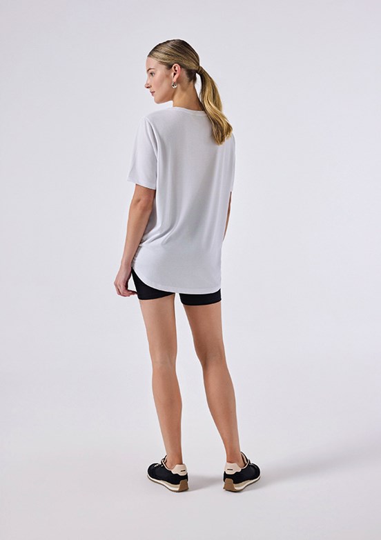 ELLESSE - 6SF5037 Kadın Beyaz Bisiklet Yaka T-Shirt