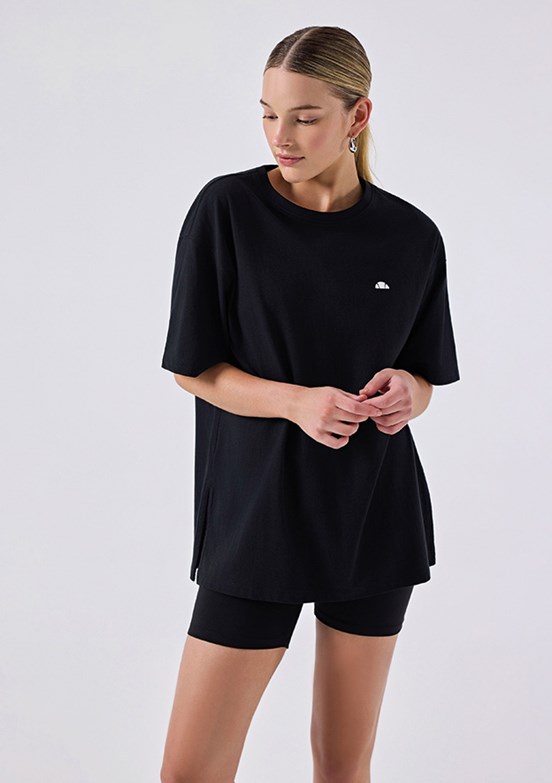 ELLESSE - 6SF5043 Kadın Siyah Bisiklet Yaka T-Shirt