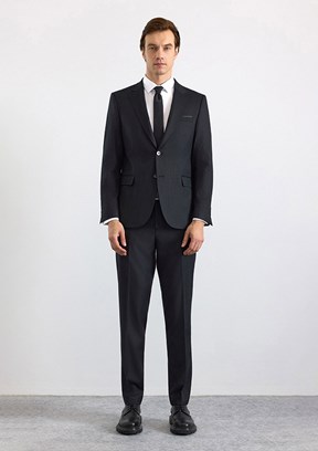 SÜVARİ - TK1020000359 Erkek Siyah Slim Takım Elbise