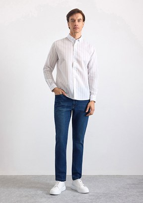 SÜVARİ - SGM1008400002 Erkek Buz Mavisi Slim Gömlek