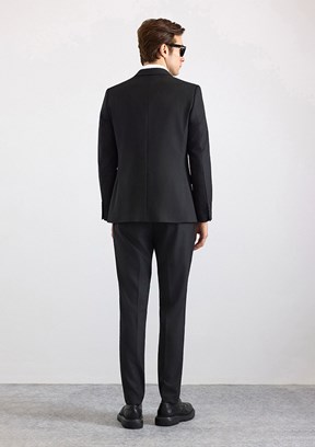SÜVARİ - TK1001100190 Erkek Siyah Slim Takım Elbise
