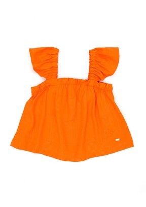 US POLO ASSN - T116712477.1659688 Kız Çocuk Turuncu Uzun Kol Gömlek
