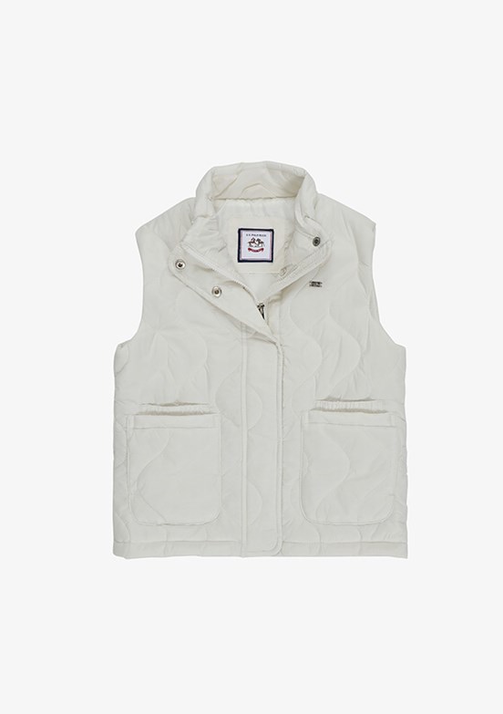 US POLO ASSN - T117169088.PU-9232 Kız Çocuk Beyaz Regular Yelek
