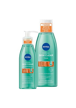 Nivea Derma Skin Clear Yüz Temizleme Jeli 150 Ml Ve Nemlendirici Tonik 200 Ml 150 Ml + 200 Ml