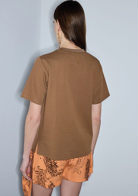 İPEKYOL - IS1260070113 Kadın Kahverengi Desenli T-Shirt