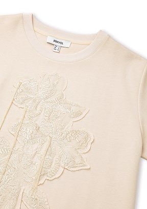 İPEKYOL - IS1260070113 Kadın Beyaz Desenli T-Shirt