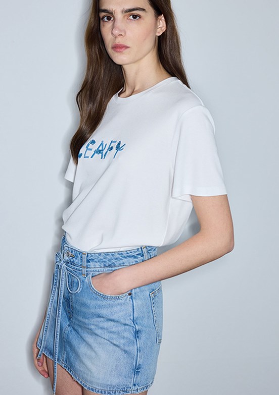 İPEKYOL - IS1260070175 Kadın Beyaz Basic T-Shirt
