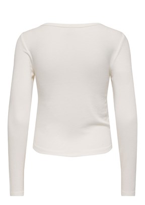 ONLY Onlnora - 15370884 Onlnora Kadın Beyaz Bisiklet Yaka T-Shirt