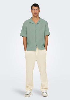 ONLY & SONS ONSSINUS - 22029390 Erkek Beyaz Rahat Kesim Pantolon