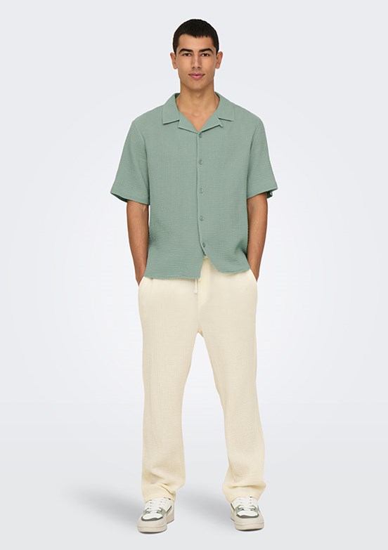 ONLY & SONS ONSSINUS - 22029390 Erkek Beyaz Rahat Kesim Pantolon