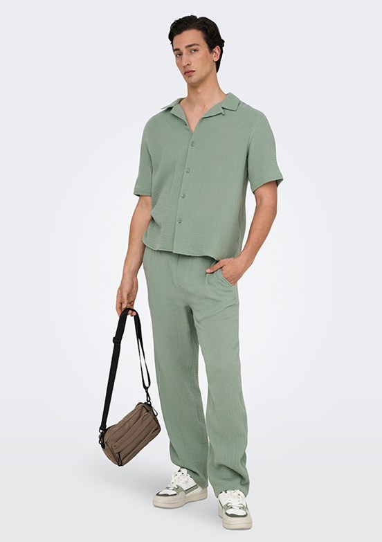 ONLY & SONS ONSSINUS - 22029390 Erkek Gri Rahat Kesim Pantolon