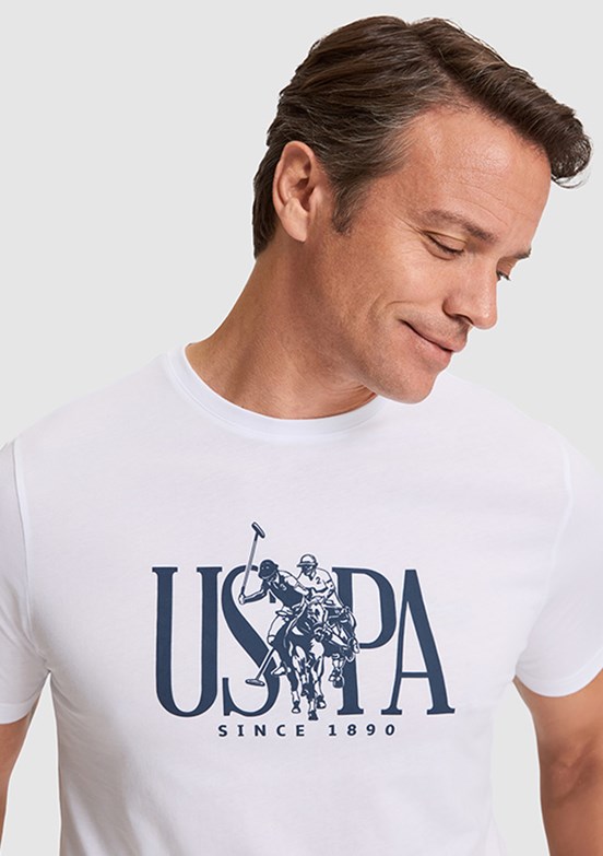 US POLO ASSN - Erkek Beyaz Regular T-Shirt