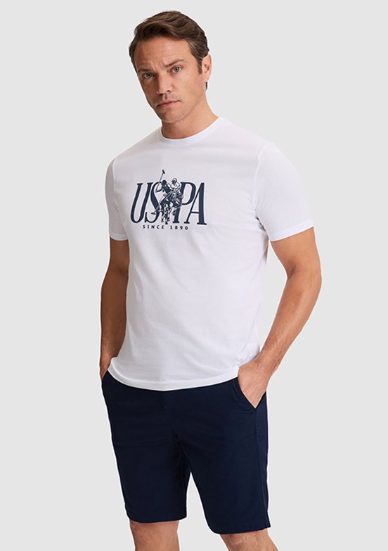 US POLO ASSN - Erkek Beyaz Regular T-Shirt