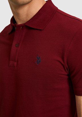 US POLO ASSN - Erkek Bordo Basic T-Shirt