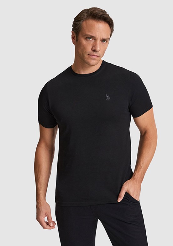 US POLO ASSN - Erkek Siyah Basic T-Shirt