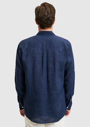 US POLO ASSN - Erkek Lacivert Uzun Kol Gömlek