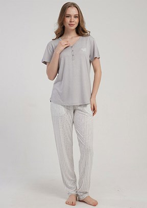 KEZOKİNO - 5122222751 Kadın Gri Pijama Takımı