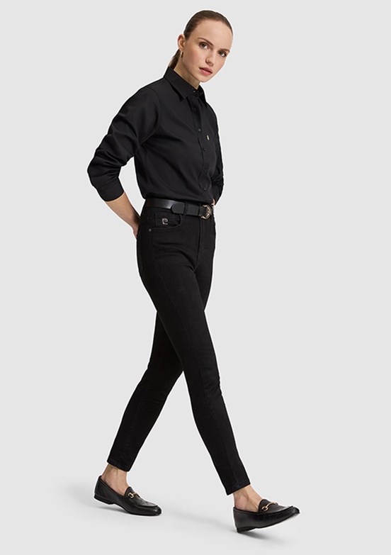 PİERRE CARDİN Kadın Siyah Slim Jean Pantolon