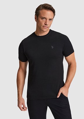 US POLO ASSN - Erkek Siyah Basic T-Shirt
