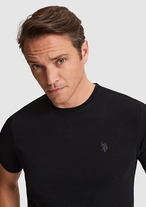 US POLO ASSN - Erkek Siyah Basic T-Shirt