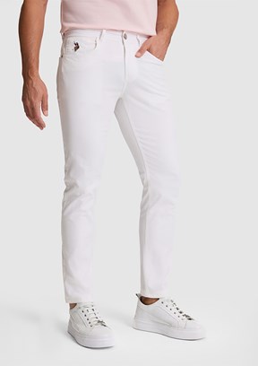 US POLO ASSN - Erkek Beyaz Chino Pantolon