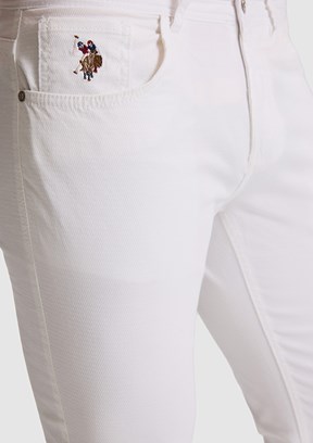 US POLO ASSN - Erkek Beyaz Chino Pantolon