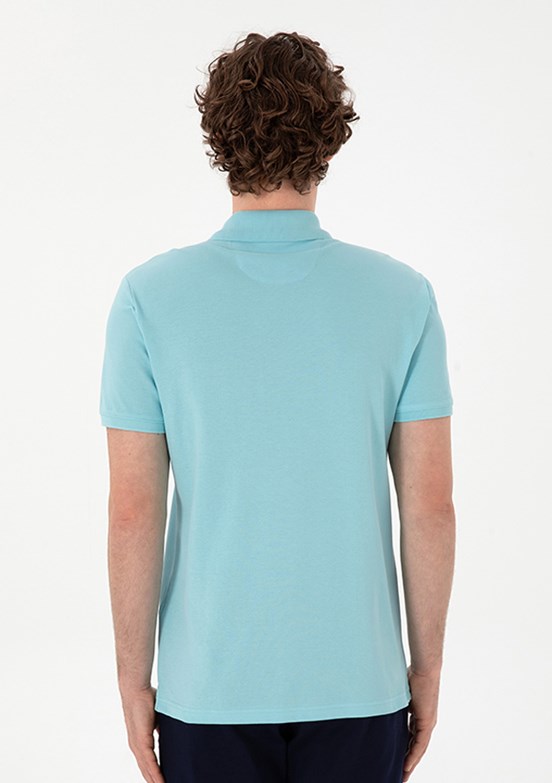 US POLO ASSN - Erkek Mavi Basic T-Shirt