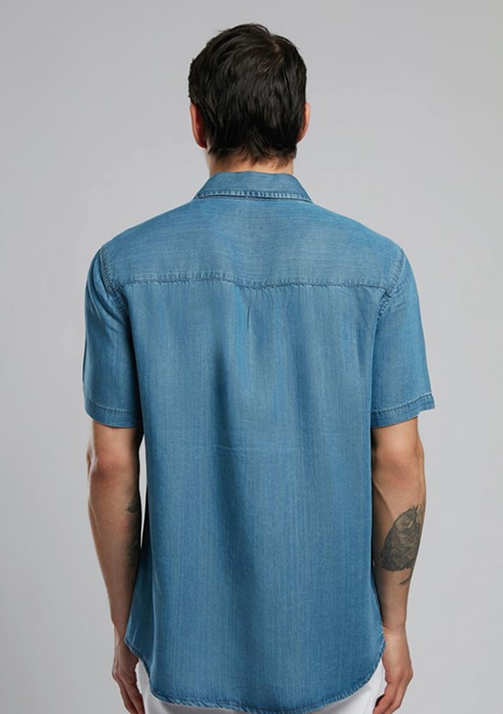 LEE COOPER Warton - 252 LCM 141003 Erkek Mavi Denim Gömlek