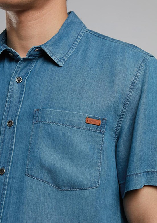 LEE COOPER Warton - 252 LCM 141003 Erkek Mavi Denim Gömlek