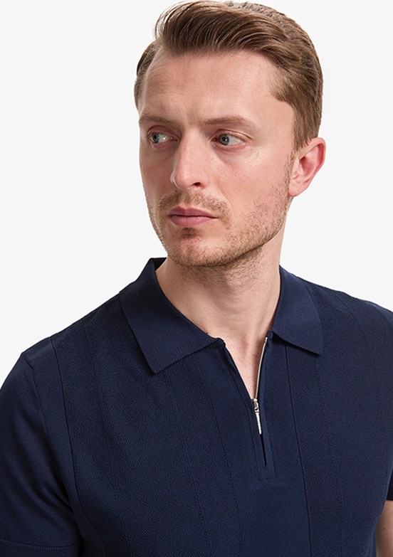 PİERRE CARDİN - Erkek Lacivert Slim Kazak