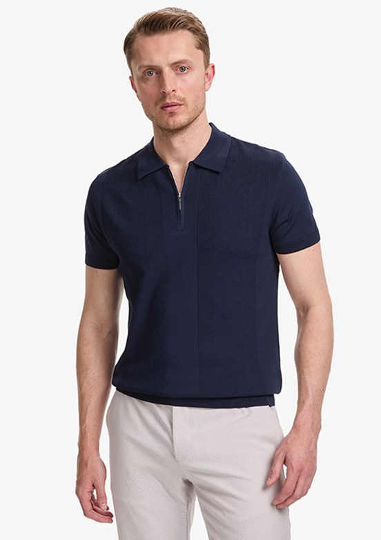 PİERRE CARDİN - Erkek Lacivert Slim Kazak
