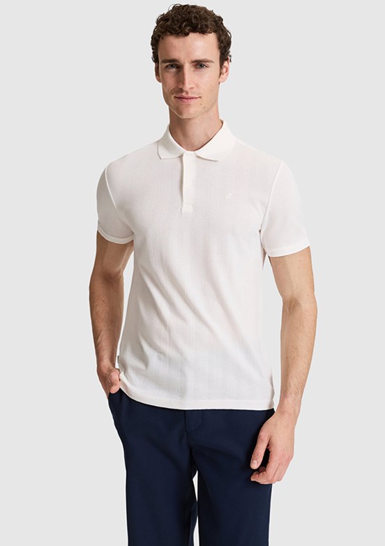 PİERRE CARDİN Erkek Beyaz Slim T-Shirt