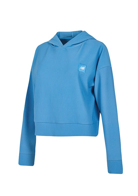 NEW BALANCE - WNH1617-DUS Kadın Mavi Kapüşonlu Sweatshirt