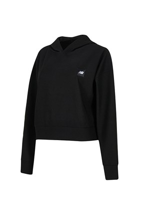 NEW BALANCE - WNH1617-BK Kadın Siyah Kapüşonlu Sweatshirt