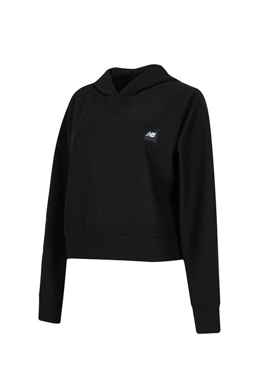 NEW BALANCE - WNH1617-BK Kadın Siyah Kapüşonlu Sweatshirt